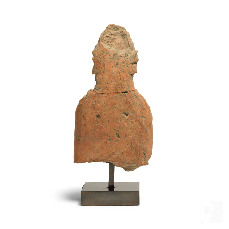 泰國 哈利奔猜 十三世紀 陶塑寶冠佛半身像 | BUSTE DE BOUDDHA COURONNÉ EN TERRE CUITE - 图2